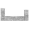vidaXL Komplet TV omaric 4 pcs Betonsko siva Konstruiran les