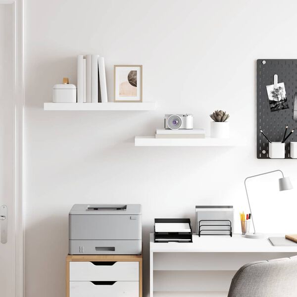 vidaXL Lebdeče police 2 kosa visok sijaj bele 60x23,5x3,8 cm MDF