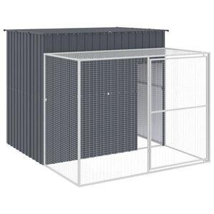 vidaXL Pasja uta s streho antracitna 214x253x181 cm pocinkano jeklo
