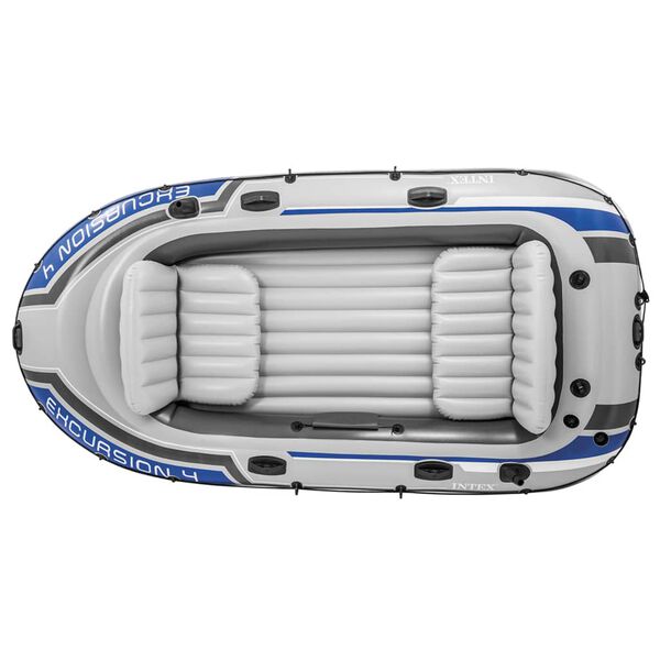 Intex Napihljiv čoln Excursion 4 komplet z motorjem in nosilcem