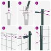 vidaXL Ograja s stebrom Zelena 1,6 x 10 m Jeklo in PVC