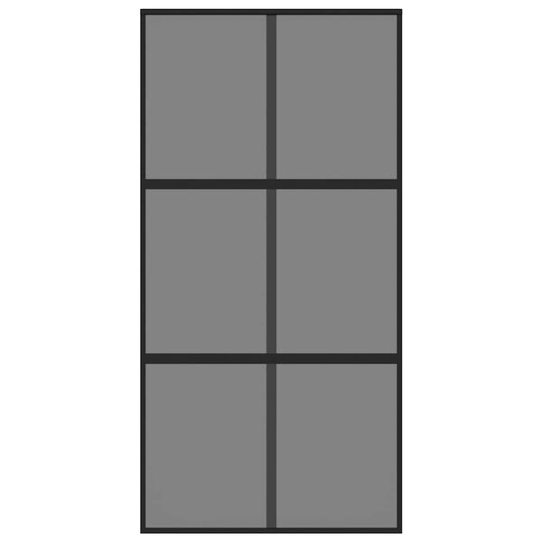 vidaXL Drsna vrata črna 102,5x205 cm kaljeno steklo in aluminij