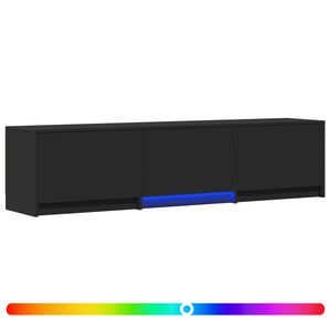vidaXL TV omarica z LED osvetlitvijo 165 x 34 x 40 cm Črna