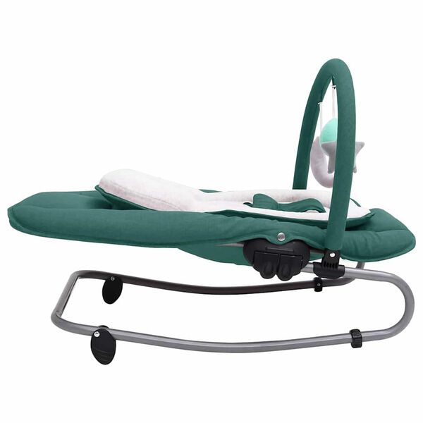 vidaXL Ležalnik za dojenčke zelen jeklen