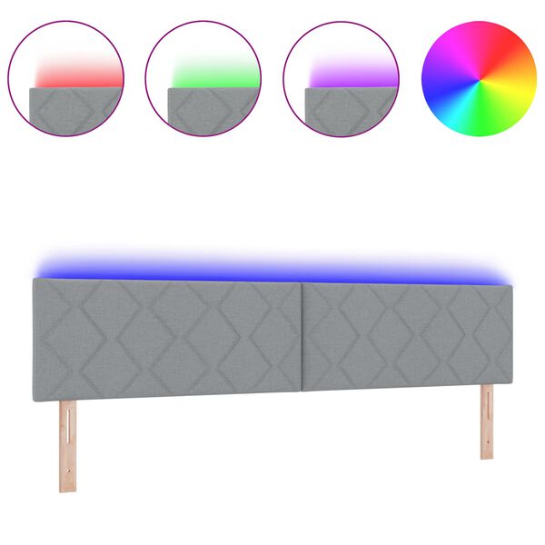 vidaXL Vzglavje Svetlo siva 200 cm blago