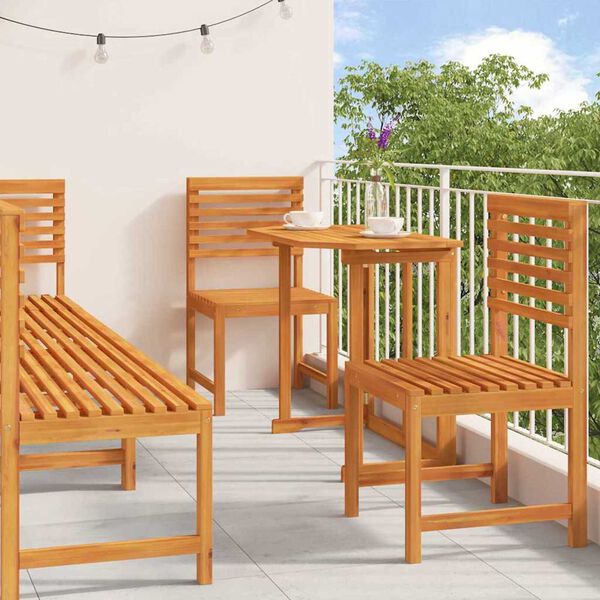 vidaXL Vrtnik Bistro Set 6 pcs Rjava Trden akacijev les