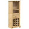 vidaXL Regal za vino Corona 56x35x134,5 cm trdna borovina