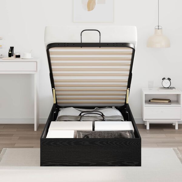 vidaXL Ottomanska postelja Črni Hrast 203 x 100 x 25 cm