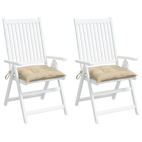 vidaXL Blazine za stole 2 kosa bež 40x40x7 cm oxford tkanina