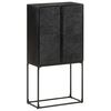 vidaXL Komoda črna 60x30x120 cm trden akacijev in mangov les