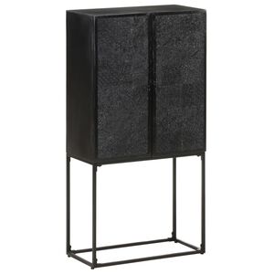 vidaXL Komoda črna 60x30x120 cm trden akacijev in mangov les