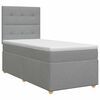 vidaXL Postelja boxspring z vzmetnico Svetlo siva Enojno Blago