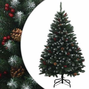 vidaXL Umetno božično drevesce na tečajih 150 cm PVC Zelena in Bela