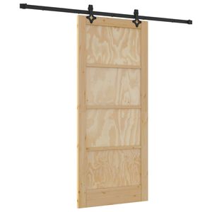 vidaXL Drsna vrata ORKDAL 86 x 198,5 cm Trdna borovina Naravna