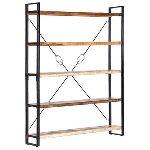 vidaXL Knjižna omara 5-nadstropna 140x30x180 cm trden predelan les