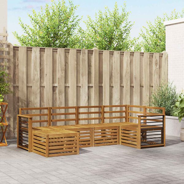 vidaXL Sedežne garniture 6 pcs Naravna Masiven les akacije