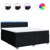 vidaXL Box spring postelja z vzmetnico črn 200x200 cm blago