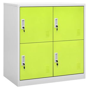 vidaXL Omara s ključavnico svetlo siva in zelena 90x45x92,5 cm jeklo