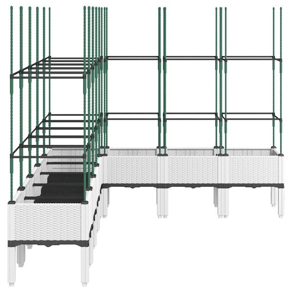 vidaXL Cvetlično korito z oporno mrežo belo 200x160x142,5 cm PP