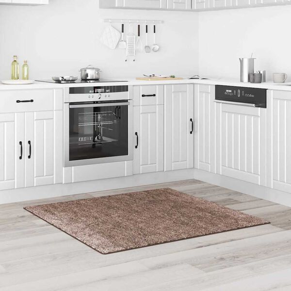 vidaXL Antiskluzna Shaggy Preproga Rjava 120 x 120 cm PP