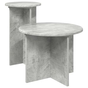 vidaXL Komplet stranskih mizic 2 kos Betonsko siva &Oslash; 45 x 35 cm