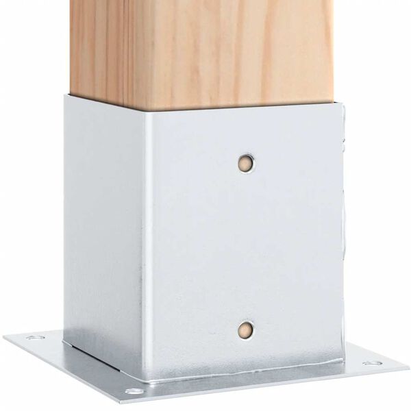 vidaXL Post Bases Square 12 kosov Silver 121x121 mm Pocinkano jeklo