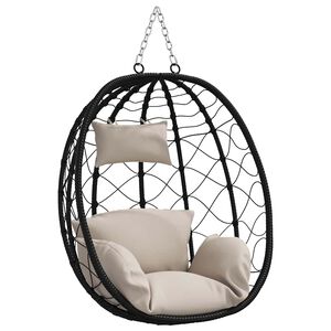 vidaXL Viseči stol v obliki jajca Taupe 91,5 x 54,5 x 107 cm