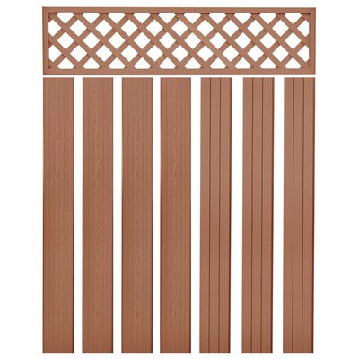 vidaXL Nadomestne ograjne plošče WPC 7 kosov 170 cm rjave