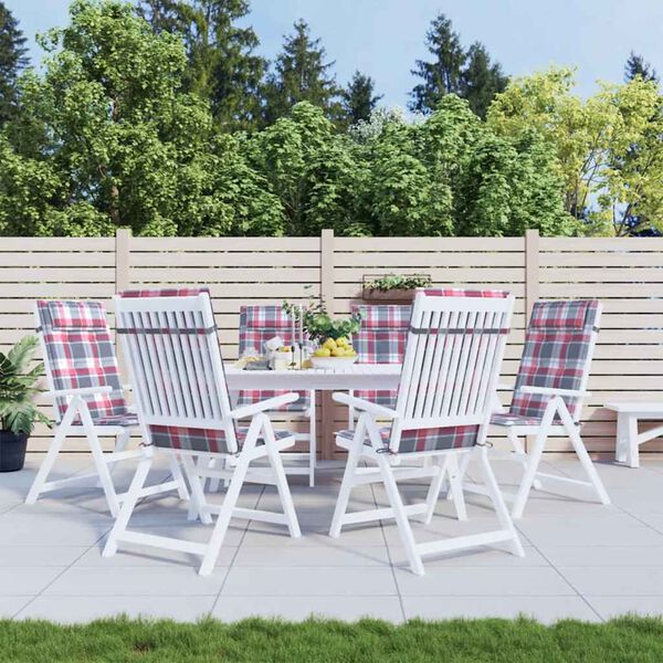 vidaXL Blazine za stole 6 kosov rdeča karo oxford tkanina