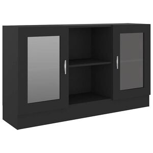 vidaXL Vitrina črna 120x30,5x70 cm iverna plo&scaron;ča