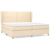 vidaXL Box spring postelja z vzmetnico krem 200x200 cm blago