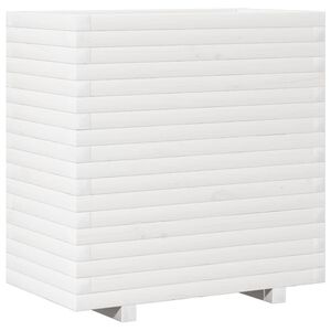 vidaXL Vrtno cvetlično korito belo 70x40x72 cm trdna borovina