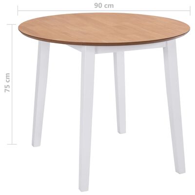vidaXL Zložljiva jedilna miza okrogla MDF bele barve
