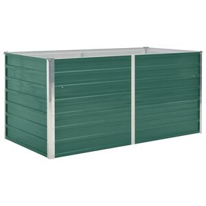 vidaXL Dvignjeno cvetlično korito 160x80x77 cm pocinkano jeklo zeleno