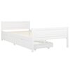 vidaXL Posteljni okvir z 2 predaloma bela trdna borovina 100x200 cm