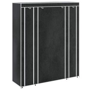 vidaXL Garderobna omara iz blaga s predelki 45x150x176 cm črna