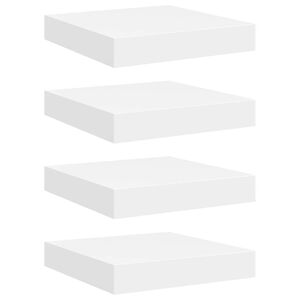 vidaXL Stenske police 4 kosi bele 23x23,5x3,8 cm MDF