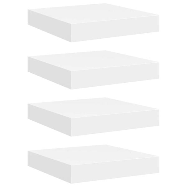 vidaXL Stenske police 4 kosi bele 23x23,5x3,8 cm MDF