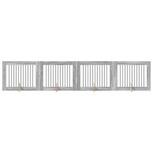 vidaXL Vrata za pse z stojali 4 pcs Siva Sonoma 100 x 80 cm