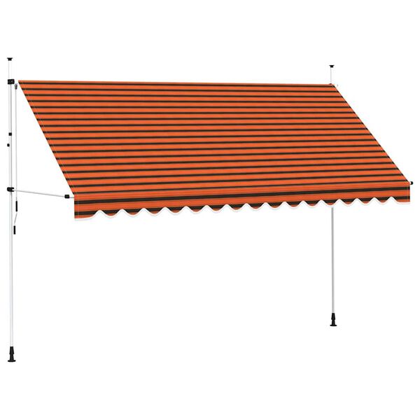 vidaXL Ročno zložljiva tenda 400 cm oranžna in rjava