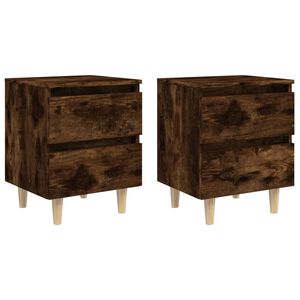 vidaXL Nočna omarica z les. nogami 2 kosa dimljeni hrast 40x35x50 cm