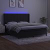 vidaXL Box spring postelja z vzmetnico LED črna 180x200 cm žamet