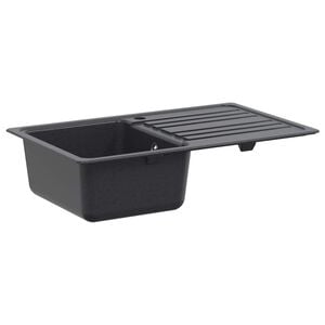 vidaXL Kuhinjsko korito z odcejalnikom Granit 76,5 cm x 46 cm x 28 cm