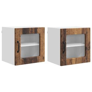 vidaXL Stenski stekleni omarica PORTO 2 pcs Star les 40 x 31 x 40 cm