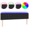 vidaXL LED posteljno vzglavje črno 200x5x78/88 cm umetno usnje
