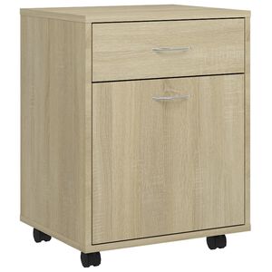 vidaXL Omarica na kolesih sonoma hrast 45x38x54 cm iverna plo&scaron;ča
