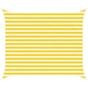 vidaXL Sončno platno Rumena in Bela 2,5 x 3 m 100% poliester Oxford