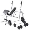 vidaXL Vadbena klop s kompletom uteži in stojalom 90 kg