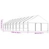 vidaXL Paviljon s streho bel 17,84x5,88x3,75 m polietilen