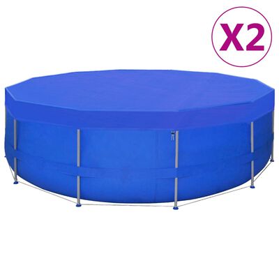 vidaXL Pokrivalo za bazen PE okroglo 2 kosa 540 cm 90 g/m²